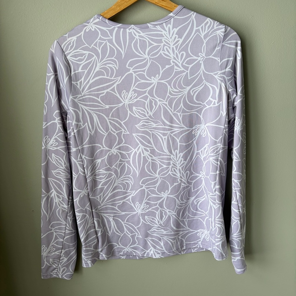 Hang Ten Women's Long Sleeve Rash Guard Shirt UPF 50+ Sun Tee Purple, Size Small - Picture 7 of 11